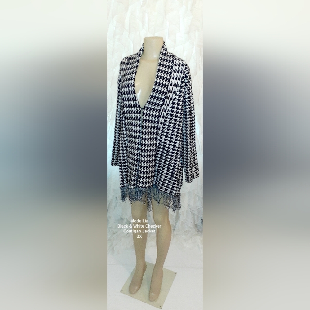 Mode Lia Checker Coatigan Jacket 2X